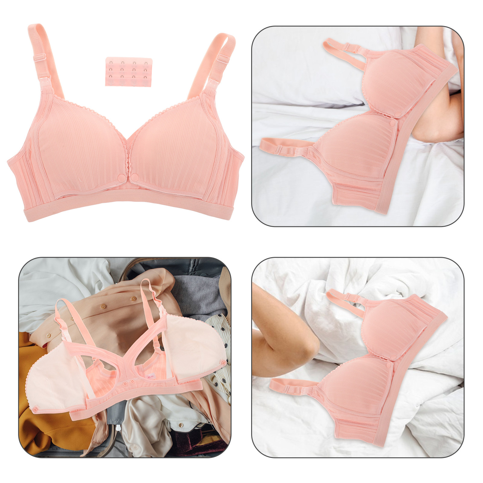Nursing Bra Clip - Беспроводной бюстгальтер для кормящих мам, розовый,