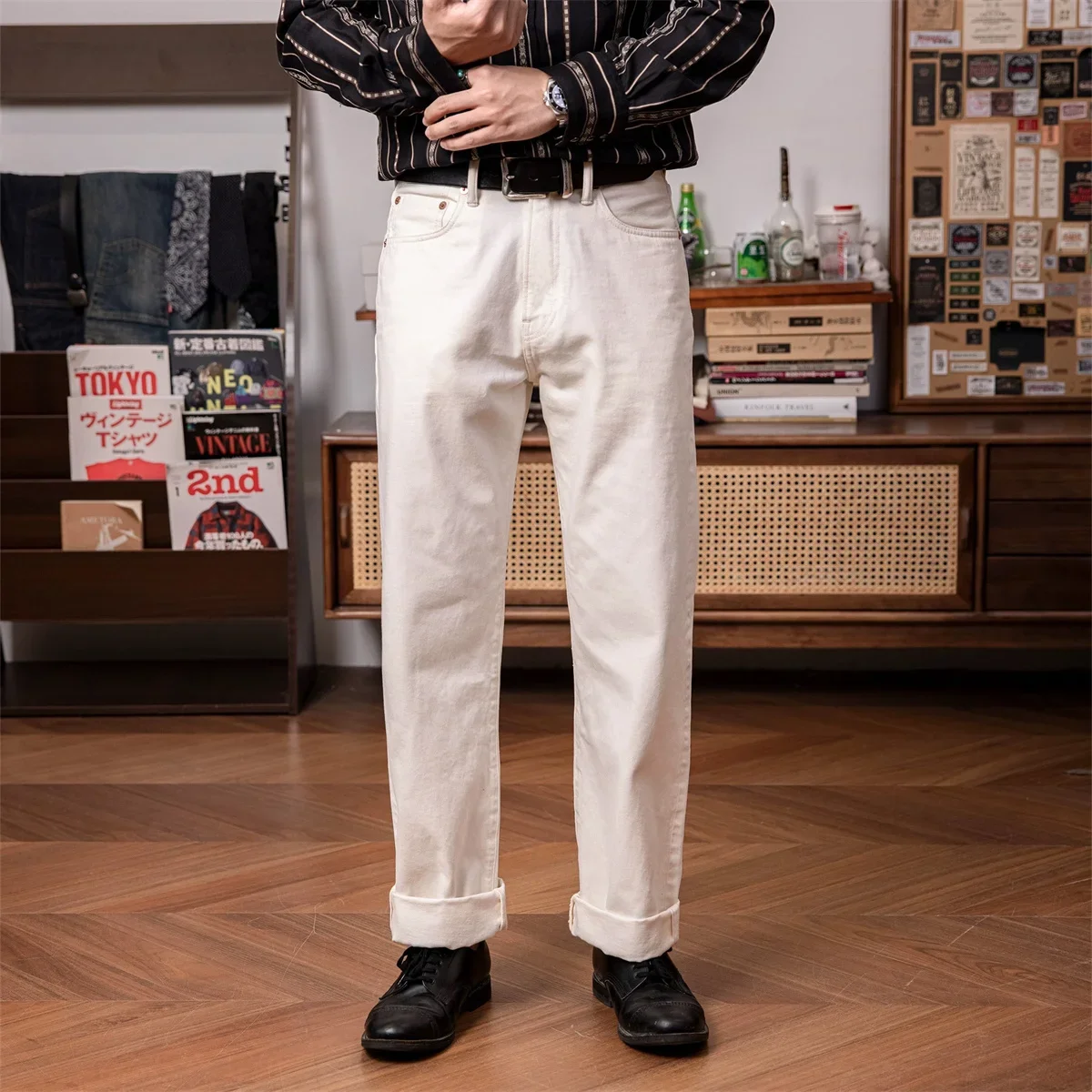 Levis Jeans 501 - Красный Торнадо 55501 Белые свободные прямые