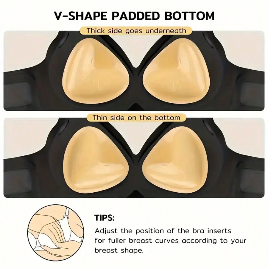 Backless Bra Sticky - Двусторонний клейкий бюстгальтер-пуш-ап, водонепроницаемые клейкие вставки
